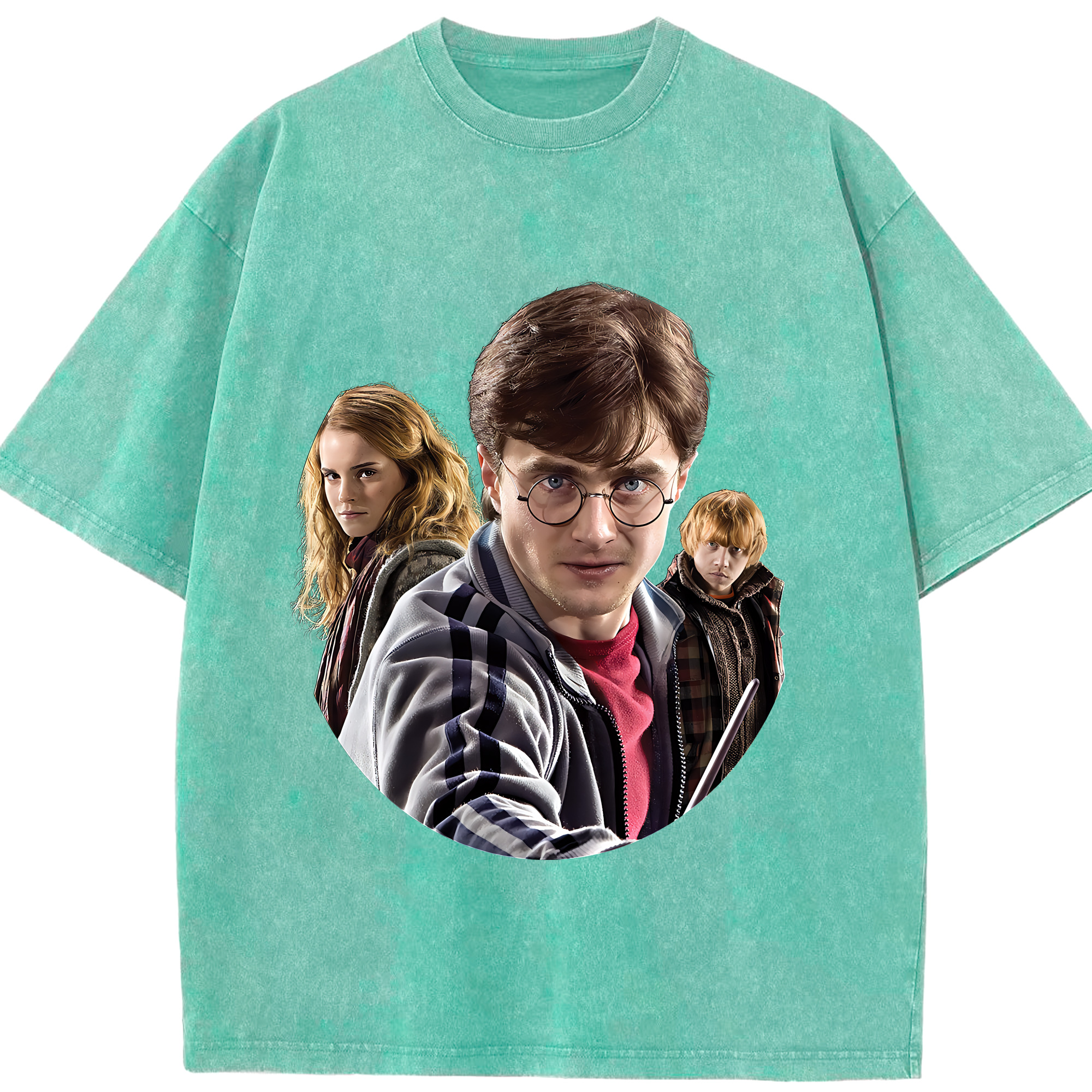 （画像用） Harry Potter ハリー・ポッターシリーズ 綿100% ヴィンテージ風 半袖Tシャツ（フロントプリント）